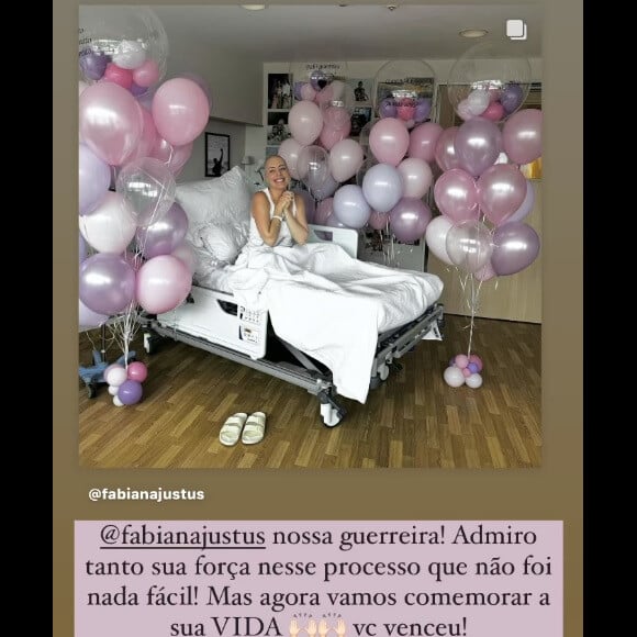 Fabiana Justus fez a irmã Rafaella Justus comemorar o resultado de seu transplante de medula