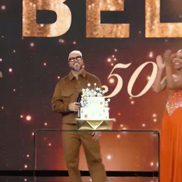 Belo foi homenageado pelos seus 50 anos no palco do 'Domingão'
