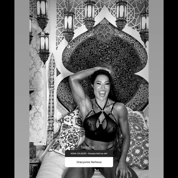 Gracyanne Barbosa fez ensaio de lingerie fio-dental em 14 de maio de 2024