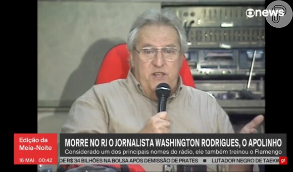 Apolinho, Washington Rodrigues, trabalhava na Rádio Tupi desde 1999