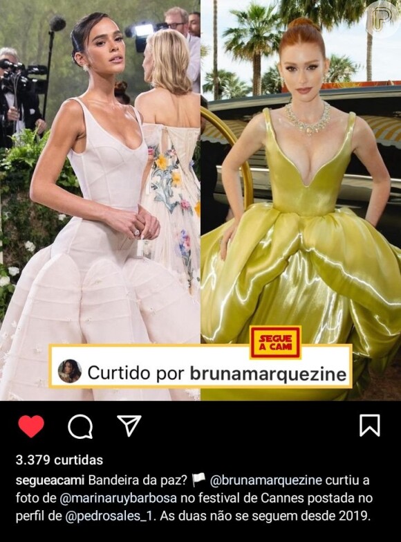 Bruna Marquezine deu like em uma foto de Marina Ruy Barbosa no Instagram