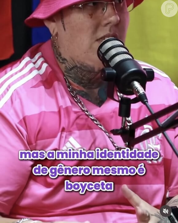 Um rapper que se identifica como transmasculino gerou debate nas redes sociais ao falar no podcast "Entre Amigues" que sua identidade de gênero mesmo é "boyceta"