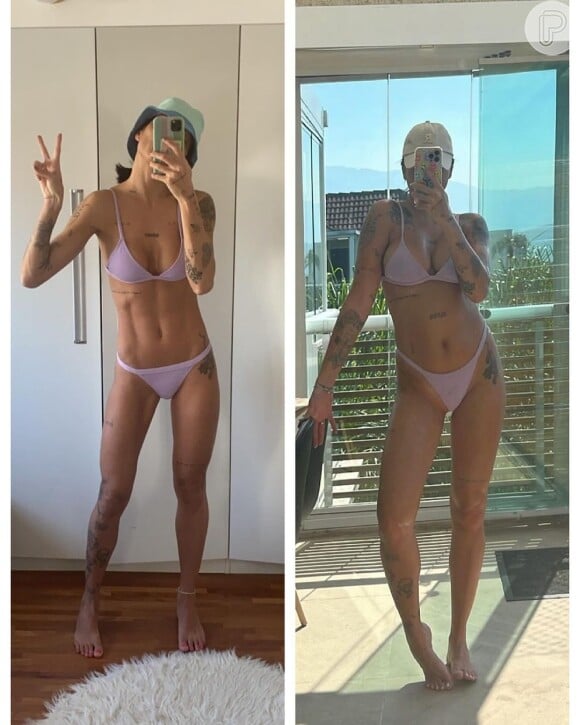 Gabi Prado publicou fotos do seu antes e depois e surpreendeu internautas ao revelar ter engordado 12 quilos no último ano