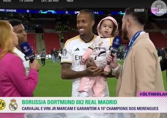 Éder Militão posou junto com a filha Cecília e deu entrevista para o ex-BBB Fred Bruno