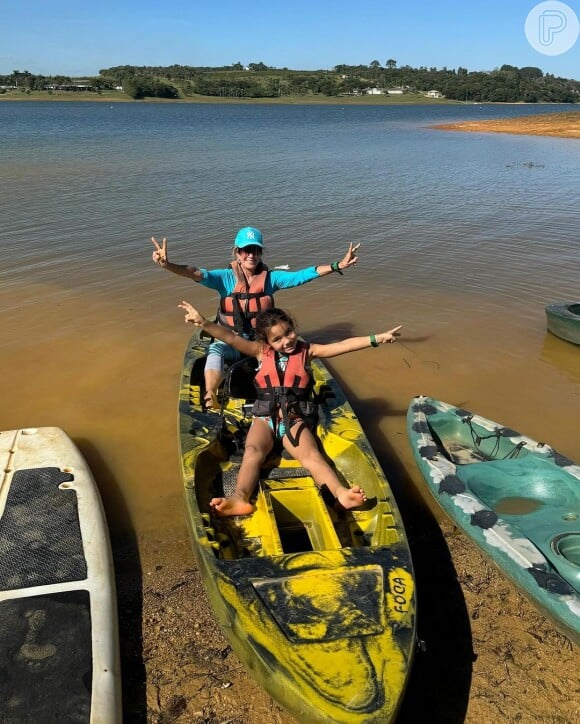 Manuella, filha caçula de Ticiane Pinheiro, também roubou a cena na publicação pelo espírito aventureiro