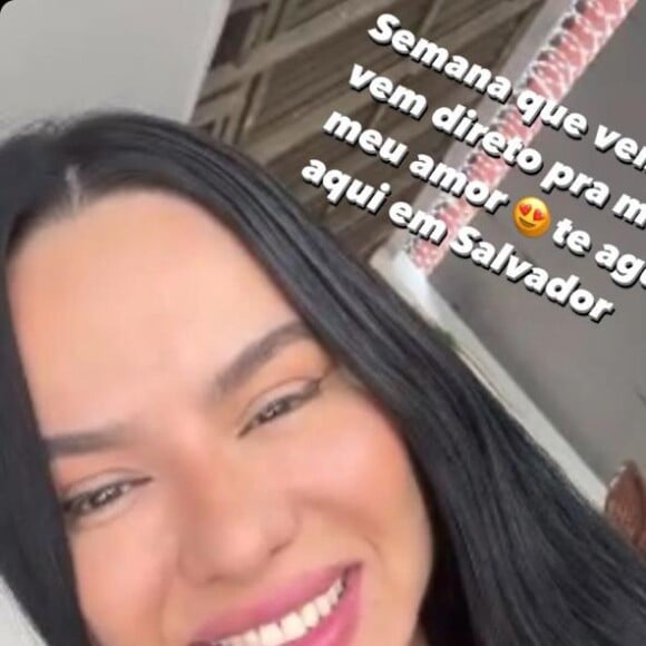 Davi Brito já havia compartilhado print de uma chamada de vídeo com Tamires Assis: 'Semana que vem, você vem direto pra mim, meu amor. Te aguardo aqui em Salvador'