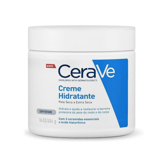 Creme hidratante corporal com textura cremosa e ácido hialurônico, CeraVe
 