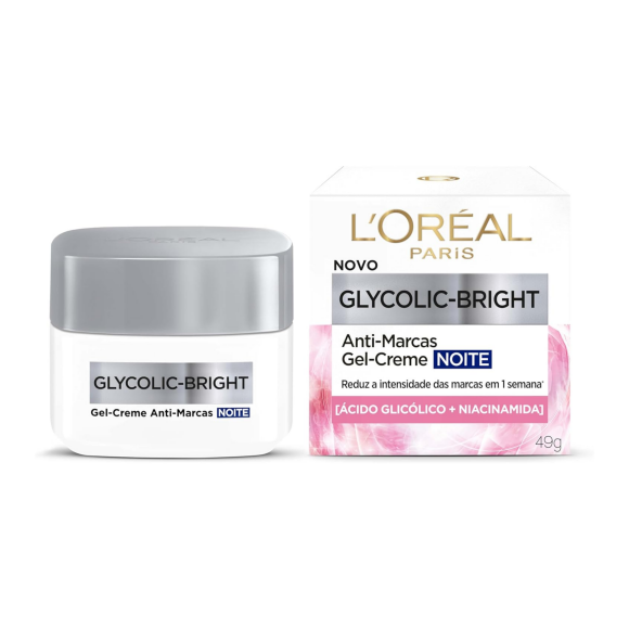 Gel-Creme Anti-Marcas Noite Glycolic-Bright, L'Oréal Paris