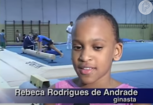 Rebeca Andrade, que treinava na época em Guarulhos, também deu uma curta entrevista para a TV