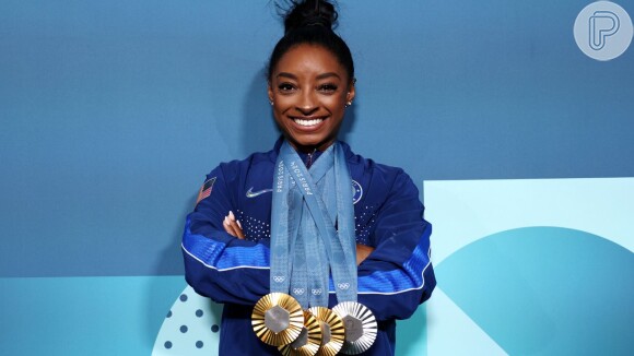 Simone Biles ganhou três medalhas de ouro e uma de prata nas Olimpíadas de Paris 2024