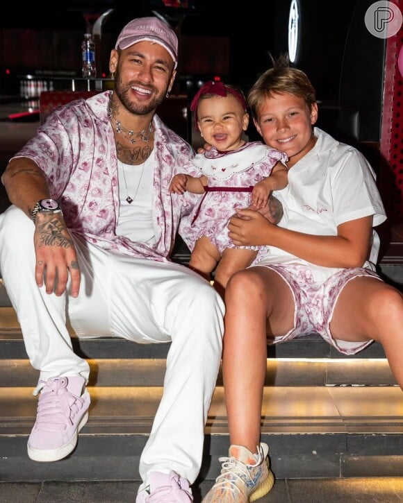 Mavie e Davi Lucca também usaram looks com a mesma estampa de Neymar