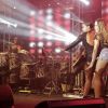 Claudia Leitte e Anitta cantam juntas em ensaio da Mocidade Independente de Padre Miguel, no Clube Monte Líbano, no Leblon, Zona Sul do Rio de Janeiro