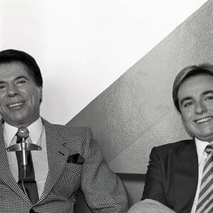 Silvio Santos e Gugu Liberato em foto de 1988 quando o pupilo passou a dividir o dominical com o dono do SBT