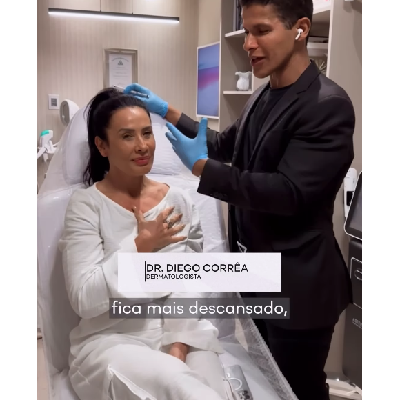 Scheila Carvalho removeu a aplicação de ácido hialurônico em seu rosto com um dermatologista