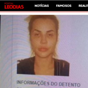 Foto de Deolane Bezerra presa: o site do jornalista Leo Dias divulgou a foto da advogada que foi cadastrada no sistema da Polícia