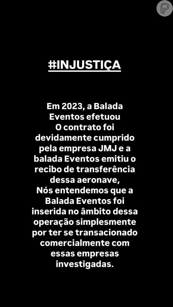 Gusttavo Lima se defendeu após matéria do 'Fantástico': 'Balada Eventos foi inserida no âmbito dessa operação simplesmente por ter se transacionado comercialmente com essas empresas investigadas'