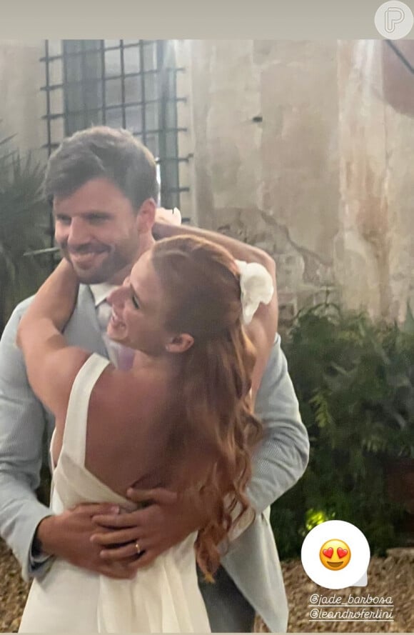 Jade Barbosa realizou mais uma cerimônia de casamento para firmar o compromisso com Leandro Fontanesi