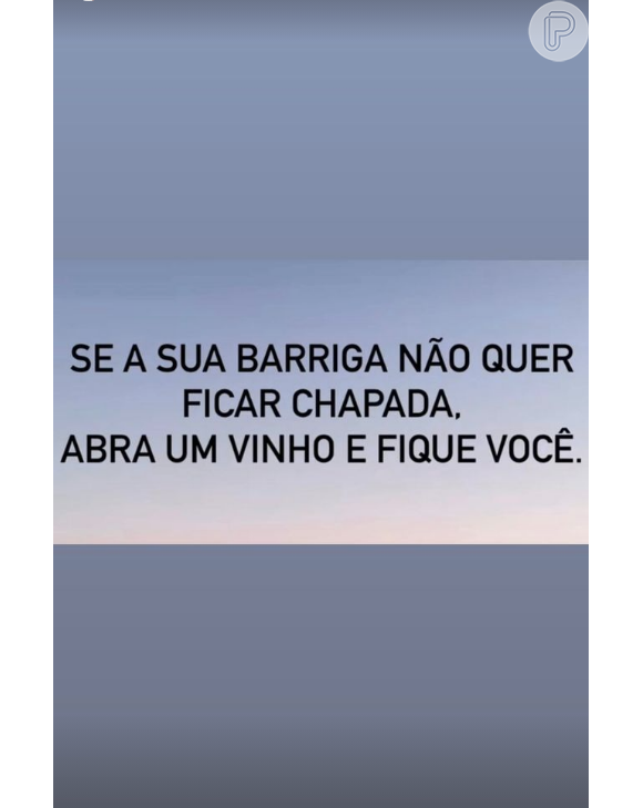 Andrea Veiga ainda fez uma brincadeira sobre o corpo nos stories