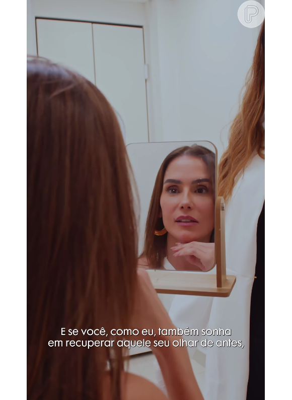 Deborah Secco se mostrou muito satisfeita com o resultado parcial da remoção, antes da mudança definitiva