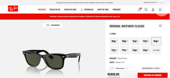 O óculos Rayban que Mavi usa é o Wayfarer (RB2140) e pode ser encontrado nas lojas online ou físicas.