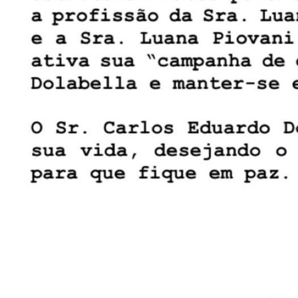 Defesa de Dado Dolabella fez críticas a Luana Piovani após ex-namorada do ator e cantor chorar na tv recordando episódio de agressão em 2008, processo arquivado em 2024
