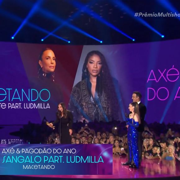 Ivete Sangalo esqueceu de citar Ludmilla, sua parceira na música 'Macetando' ao ganhar o Prêmio Multishow 2024