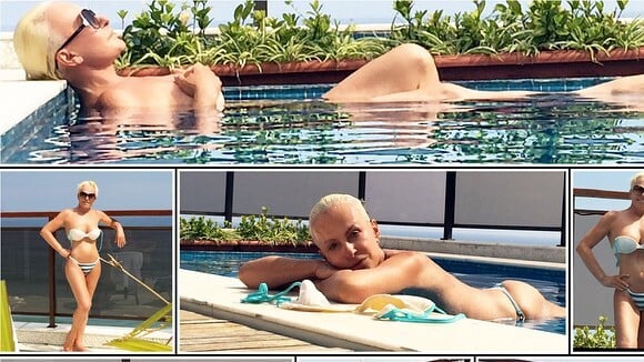 Ana Maria Braga posa de topless em piscina antes de voltar ao 'Mais Você'