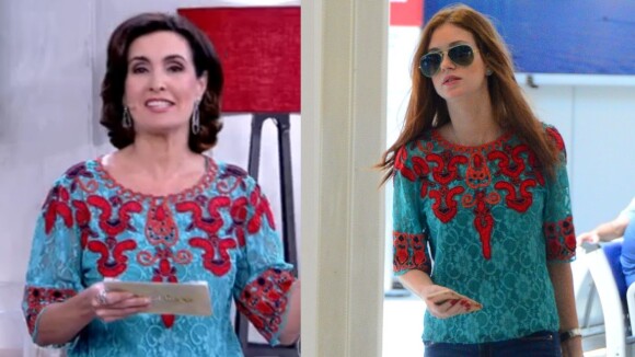 Fátima Bernardes e Marina Ruy Barbosa usam a mesma camisa no valor de R$ 1.600