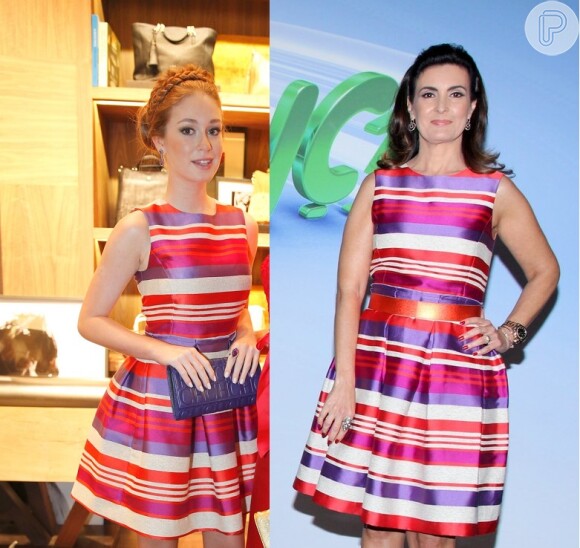 Fátima Bernardes e Marina Ruy Barbosa também usaram o memso vestido da grife Carolina Herrera em março de 2013