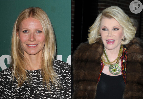 Gwyneth Paltrow não quer mais aplicar botox, pois diz ter ficado parecida com Joan Rivers, em 12 de abril de 2013