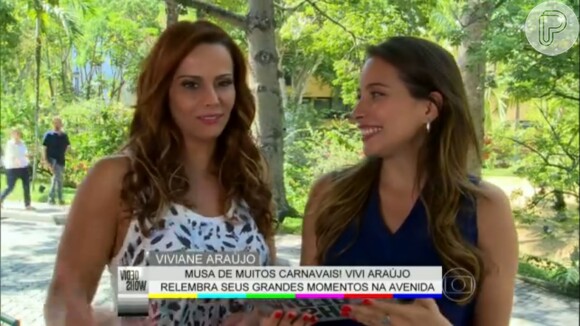 Viviane Araújo relembra desfiles em escolas de samba no 'Vídeo Show', em 10 de fevereiro de 2015