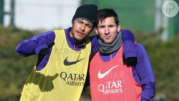 No dia de seu aniversário, comemorado na última semana, Neymar treinou ao lado de Lionel Messi