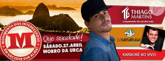 O cantor debuta em carreira solo no próximo dia 27 de abril, sábado, no festa 'Movimento dos Interessados em Sacudir Sua Alma' , no Morro da Urca, Zona Sul do Rio
