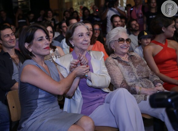 Gloria Pires, Fernanda Montenegro e Nathalia Timberg estiveram presentes na coletiva de imprensa de 'Babilônia', realizada nesta quarta-feira (25 de fevereiro de 2015)