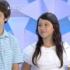 Gugu recebeu no palco de seu programa os filhos João Augusto, de 13 anos, e as gêmeas Marina e Sofia, de 11