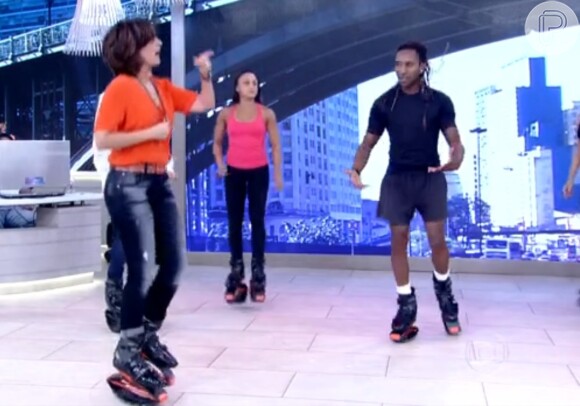 Fátima Bernardes afirmou sobre a modalidade do hopping: 'É mais fácil pular que andar'