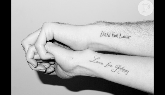 Tatuagem que Jonatas Faro e Danielle Winits fizeram, um para o outro, enquanto foram casados, em 2010