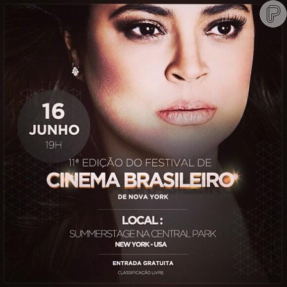 Preta Gil se apresentará no 11° Festival de Cinema Brasileiro, no Central Park, em Nova York