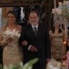 Tony Ramos conduziu noiva ao altar em casamento surpresa no 'Domingão do Faustão'