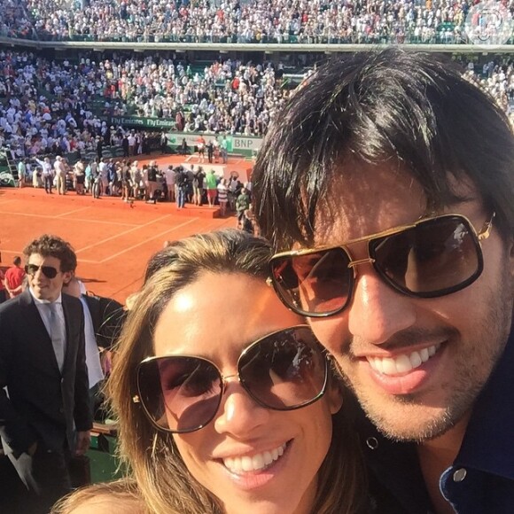 Patricia Abravanel e  o namorado, Fábio Faria, assitiram à final do campeonado Roland Garros, no domingo, 7 de junho de 2015