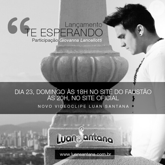 Luan Santana lança novo clipe no site oficial do 'Domingão do Faustão', da Tv Globo, em 23 de junho de 2013