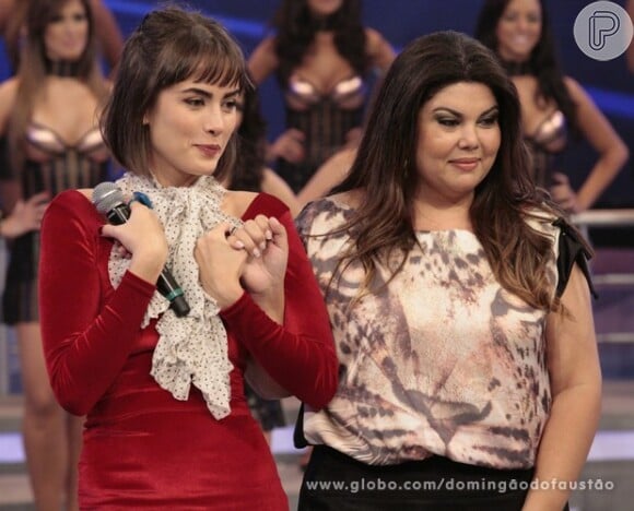 Fabiana Karla  e Maria Casadelvall, atrizes de 'Amor à Vida', participaram do 'Domingão do Faustão'