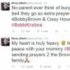 A rapper Missy Elliott também usou o Twitter para lamentar a morte de Bobbi Kristina, filha de Whitney Houston