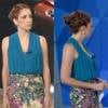 No dia 1º de fevereiro, a apresentadora usou blusa azul e saia florida combinados com scarpin nude