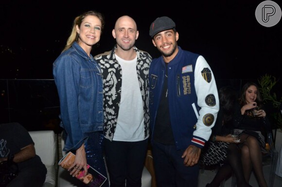 Luana Piovani, Paulo Gustavo e Pedro Scooby em festa realizada para comemorar o sucesso do filme 'Minha Mãe é uma Peça'