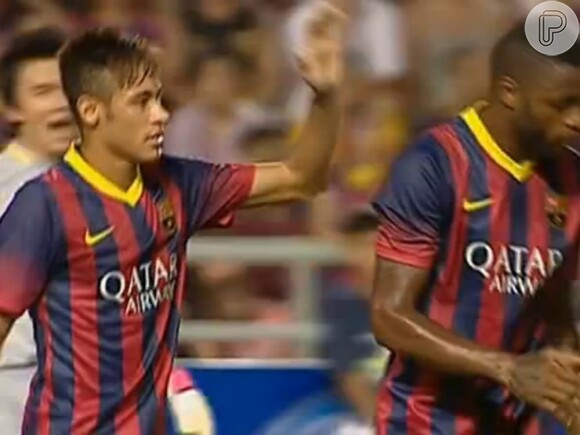 Neymar marcou seu primeiro gol com a camisa do Barcelona contra a Tailândia, nesta quarta, 07 de agosto de 2013