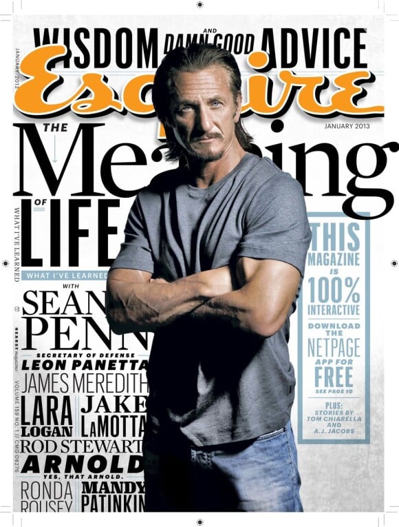 Sean Penn posa para a capa da revista 'Esquire', na edição de janeiro de 2013