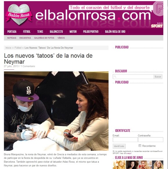 As novas tatuagens de Bruna Marquezine também ganharam destaque na imprensa espanhola