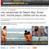 Thaissa Carvalho na praia durante as férias de Daniel Alves foi destaque na imprensa espanhola
