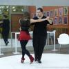 Tiago Abravanel ensaia coreografia do tango com a professora, Ana Paula Guedes